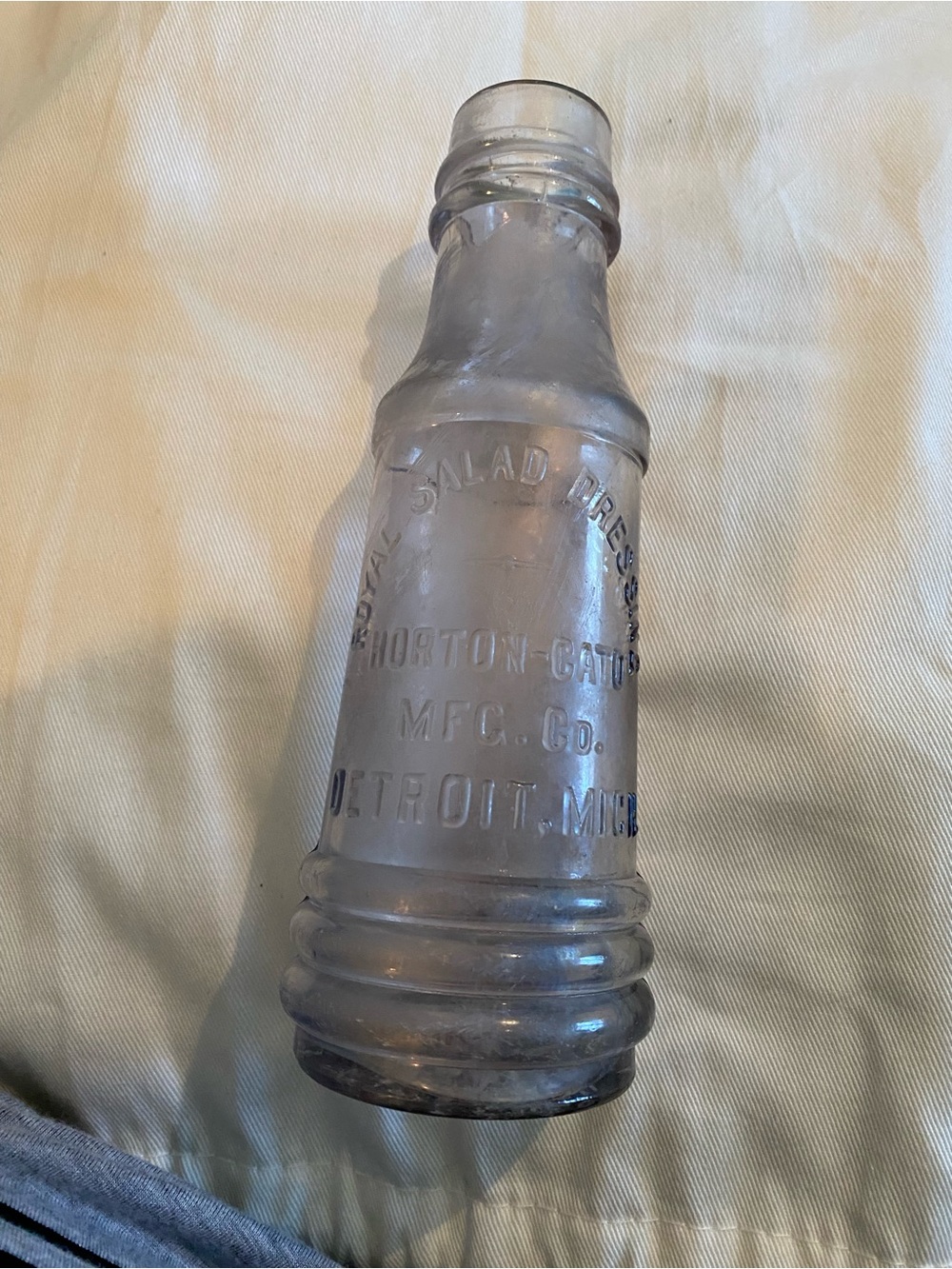 Antique 1882Clear Glass Salad Dressing Bottle